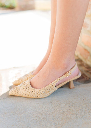 Woven Pointed Toe Kitten Heels - Select Trends Boutique