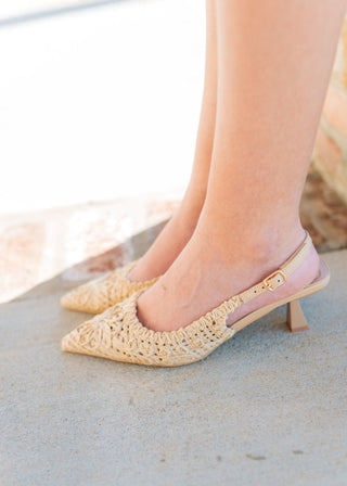 Woven Pointed Toe Kitten Heels - Select Trends Boutique