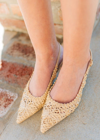 Woven Pointed Toe Kitten Heels - Select Trends Boutique