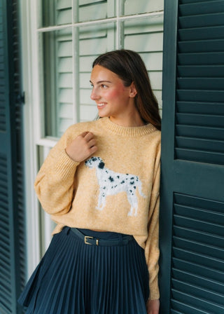 Yellow Dalmatian Knit Sweater | Select Trends Boutique