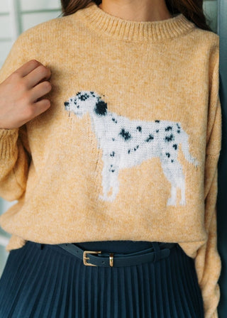 Yellow Dalmatian Knit Sweater | Select Trends Boutique
