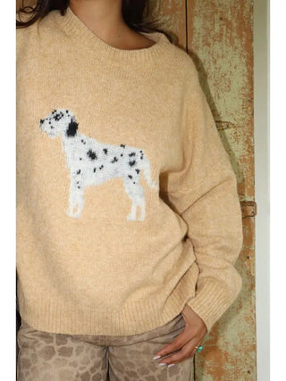 Yellow Dalmatian Knit Sweater | Select Trends Boutique