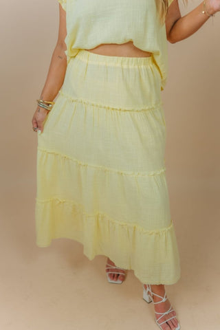Yellow Flowy Maxi Skirt Set | Select Trends Boutique