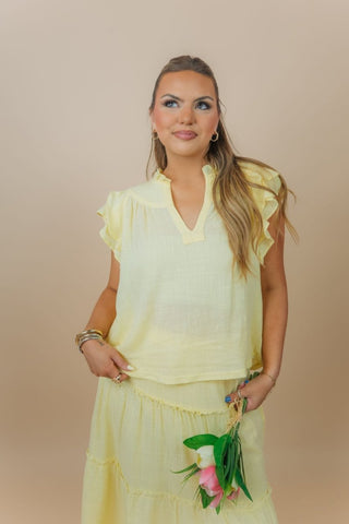 Yellow Flowy Maxi Skirt Set | Select Trends Boutique