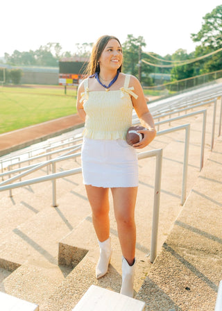 Yellow Gingham Bow Detail Top - Select Trends Boutique
