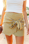 Yellow Gingham Tie Front Skirt - Select Trends Boutique