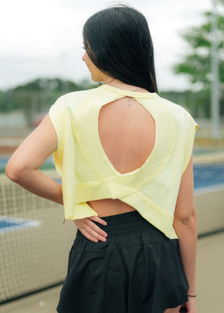 Yellow Keyhole Back Athletic Top | Select Trends Boutique