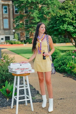 Yellow Linen Fit & Flare Mini Dress | Select Trends Boutique