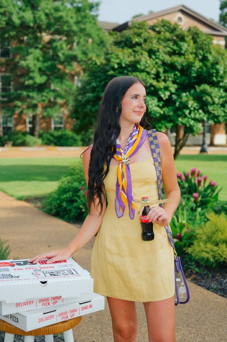 Yellow Linen Fit & Flare Mini Dress