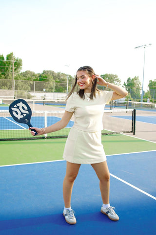 Yellow Ribbed Tee & Skort Set | Select Trends Boutique
