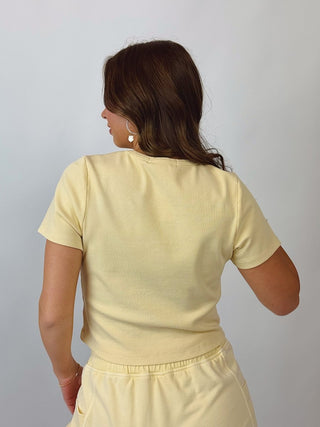Yellow Ribbed Tee & Skort Set | Select Trends Boutique