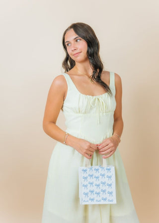 Yellow Striped Bustier Midi Dress | Select Trends Boutique