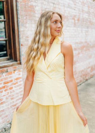 Yellow Vest Mesh Midi Dress - Select Trends Boutique
