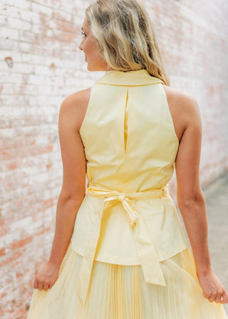 Yellow Vest Mesh Midi Dress | Select Trends Boutique