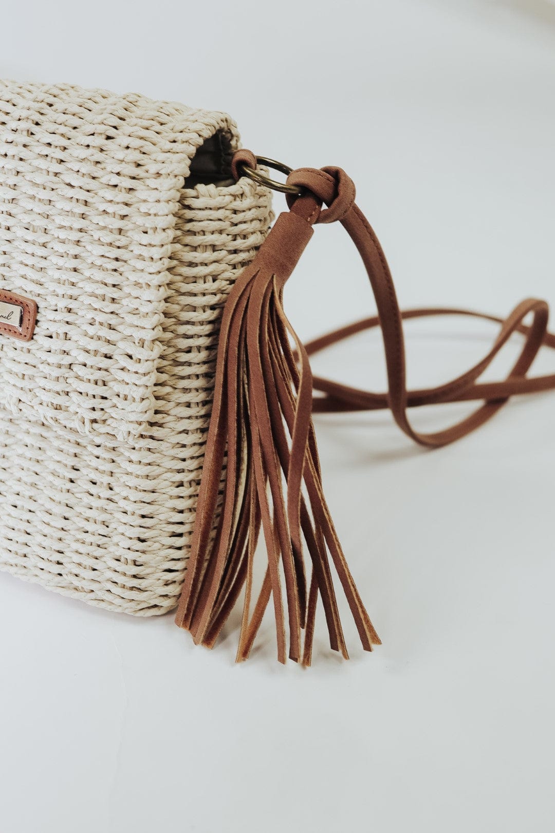 She's Out Straw Crossbody Purse