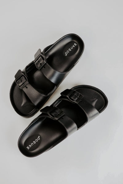 Black Double Buckle Sandals