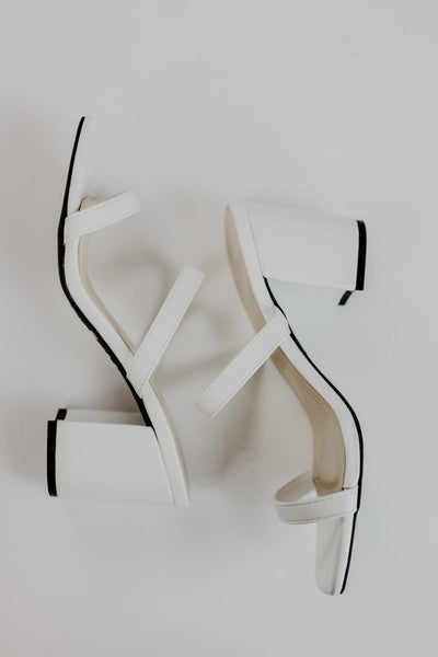 White Double Strap Heels
