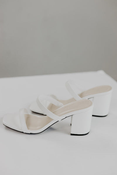 White Double Strap Heels