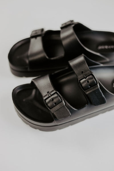 Black Double Buckle Sandals