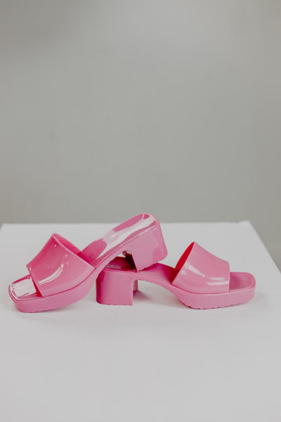 Hot Pink Jelly Mules