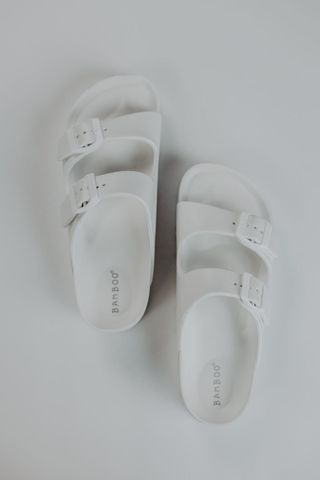 White Double Buckle Sandals | Select Trends Boutique