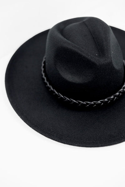 Black Braided Band Western Hat