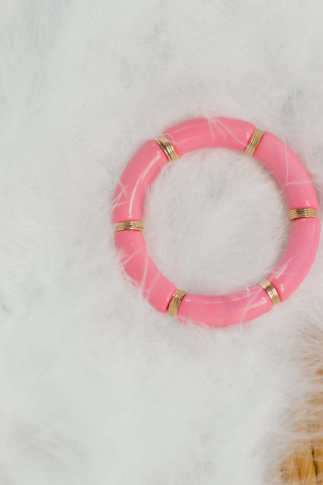 Pink & Gold Bamboo Bracelet