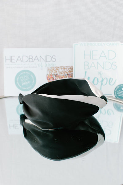 Black & Cream Knot Headband