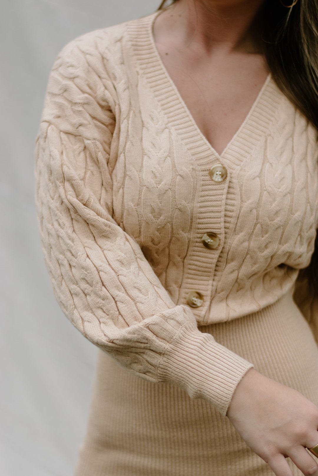 Sand Knit Sweater Mini Dress