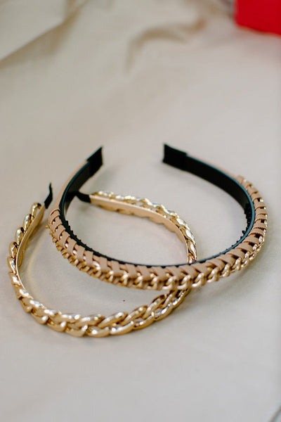 Tan/Gold Braided Headband