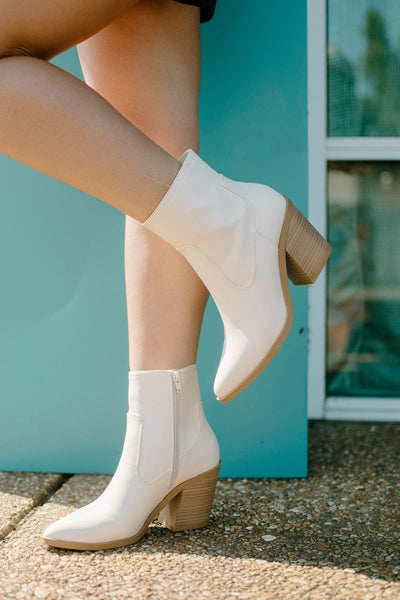 Bone Pointed Toe Ankle Bootie