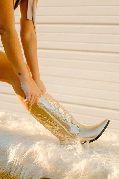 Gold Metallic Cowgirl Boots