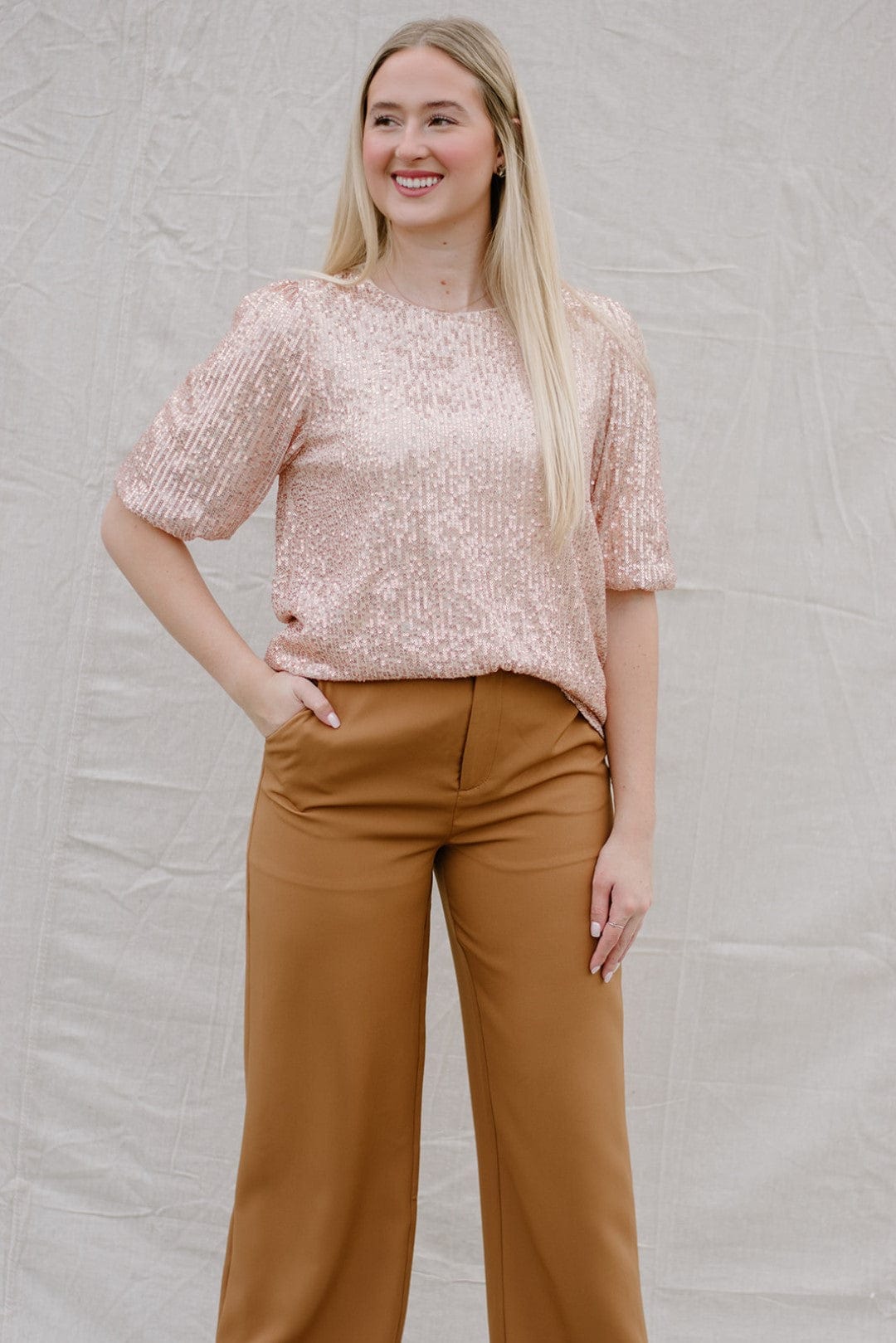 Camel High Waisted Trousers