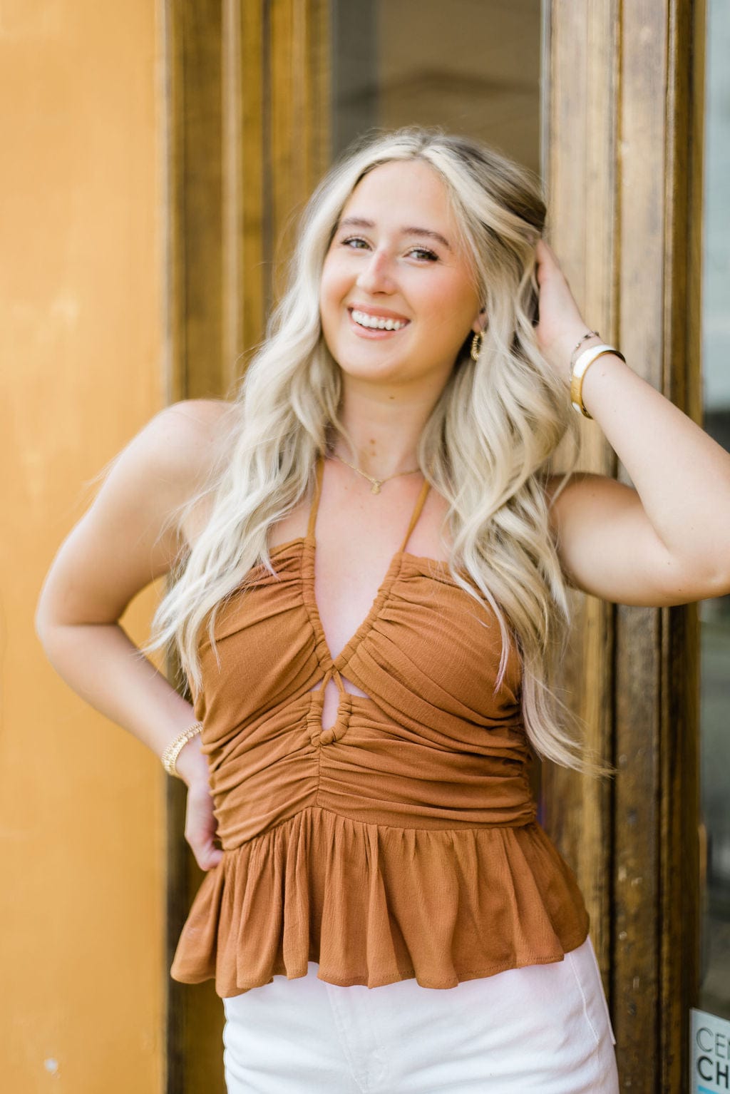 Rust Strappy Sleeveless Top
