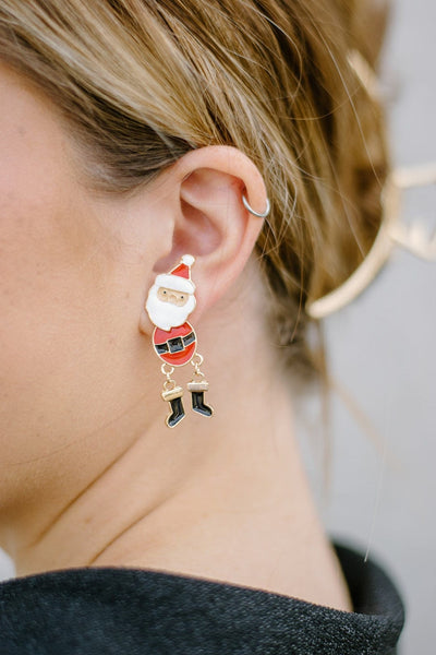 Red Dancin' Santa Earrings