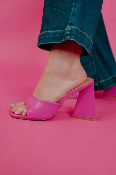 Hot Pink Triangle Heels