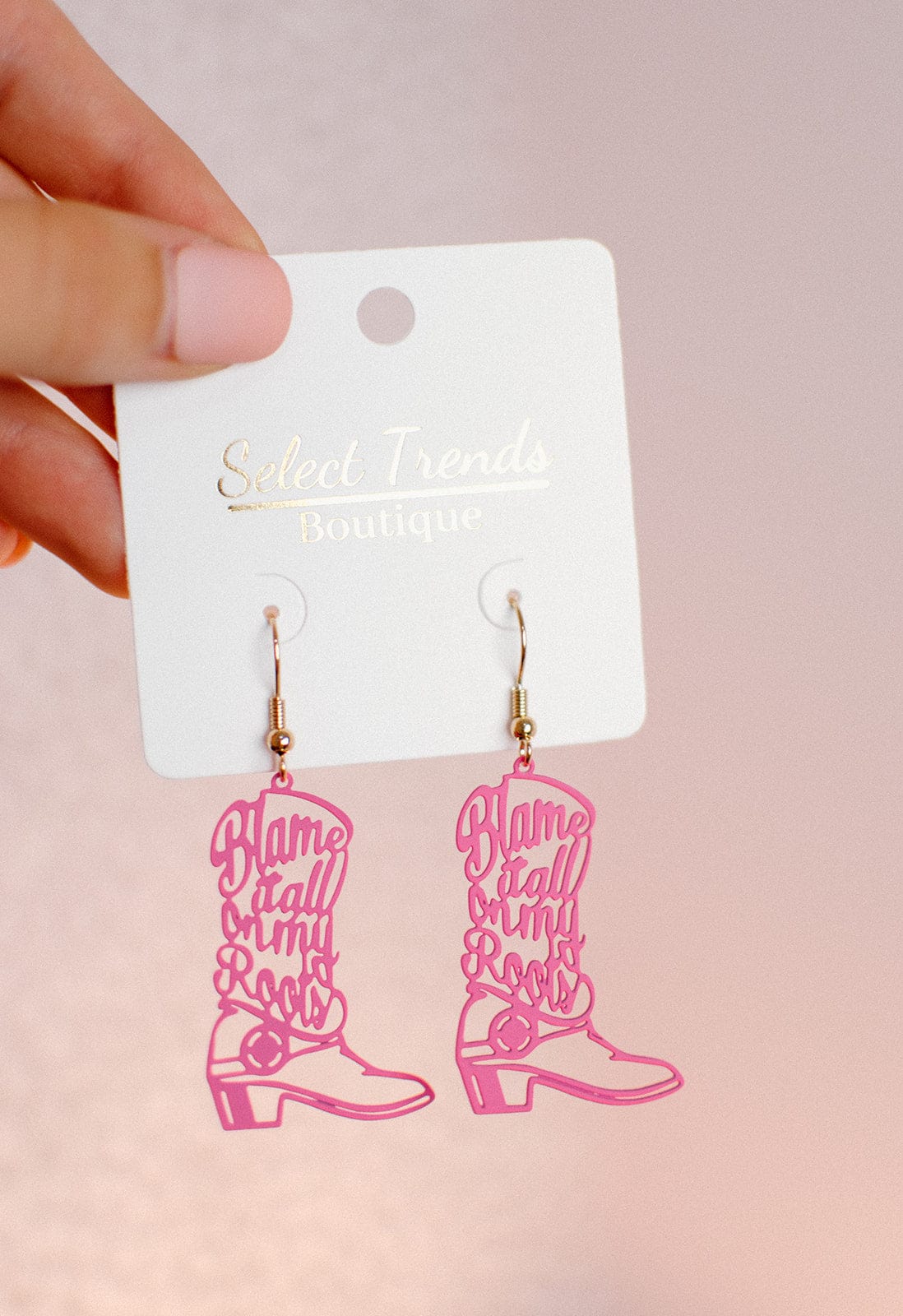 Blame It On My Roots Cowgirl Earrings