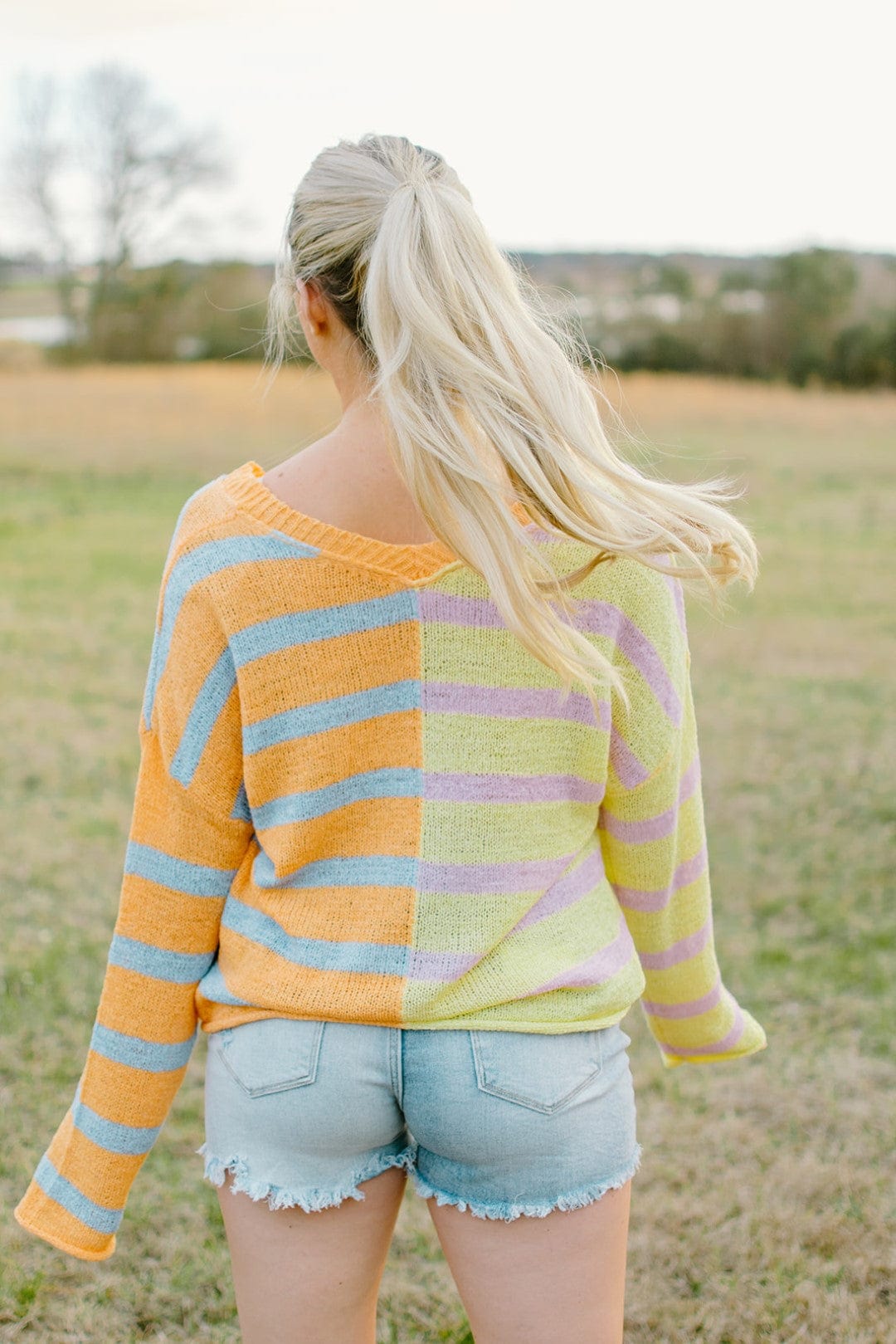 Mango Stripe Colorblock Summer Sweater