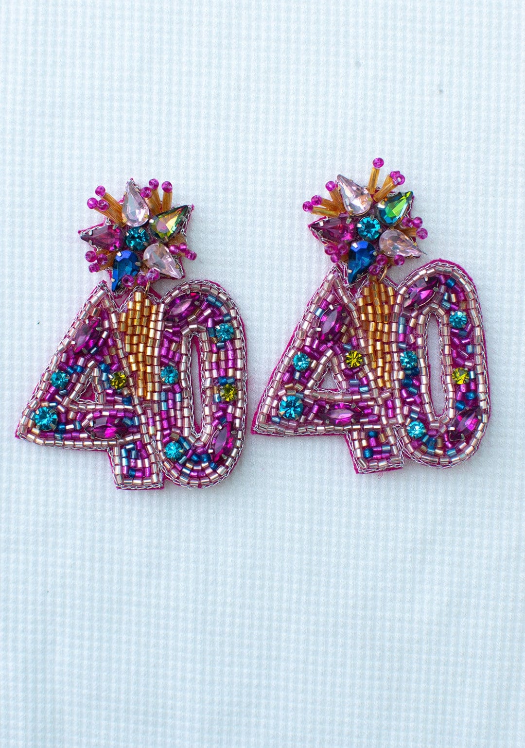 40th Birthday Beaded Earrings