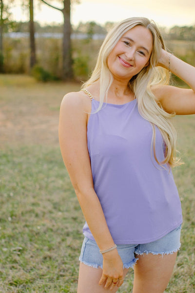 Lavender Chain Link Tank Top