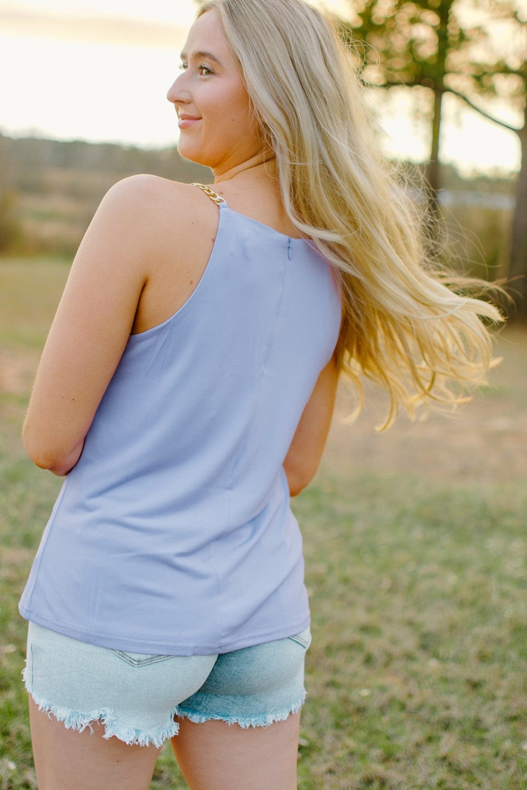 Lavender Chain Link Tank Top