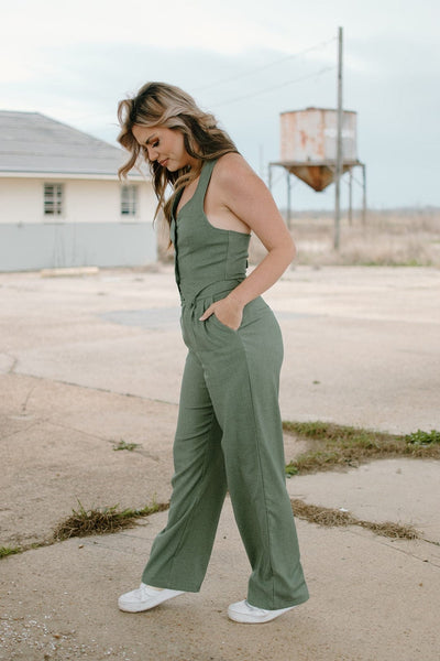 Olive Business Casual Set Top