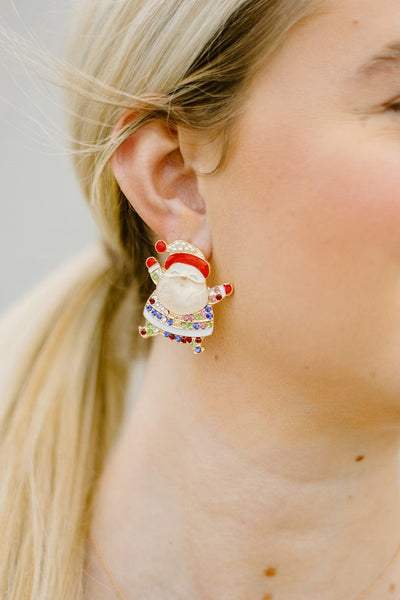 MultiColor Santa Glitz Earrings