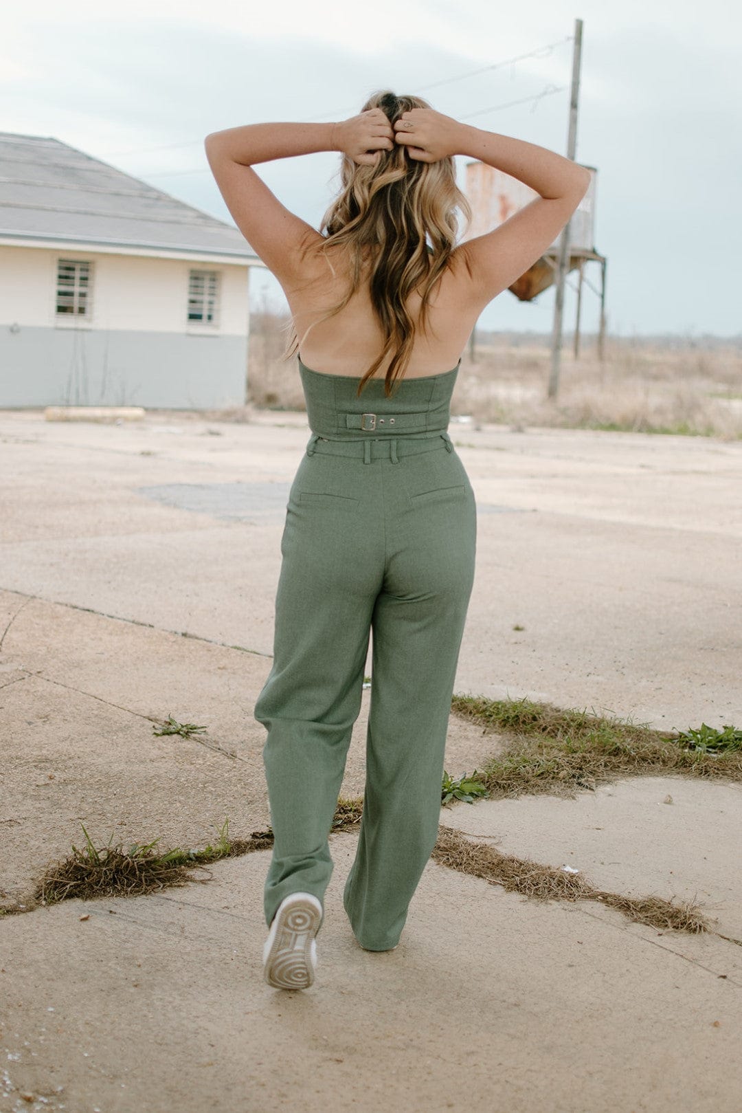 Olive Business Casual Set Pants