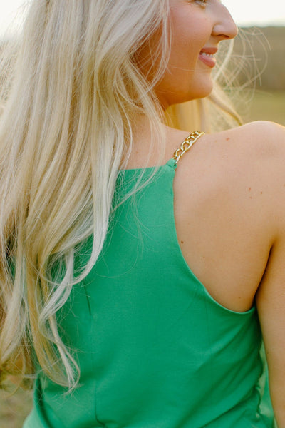 Kelly Green Chain Link Tank Top