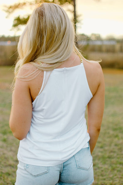White Chain Link Tank Top