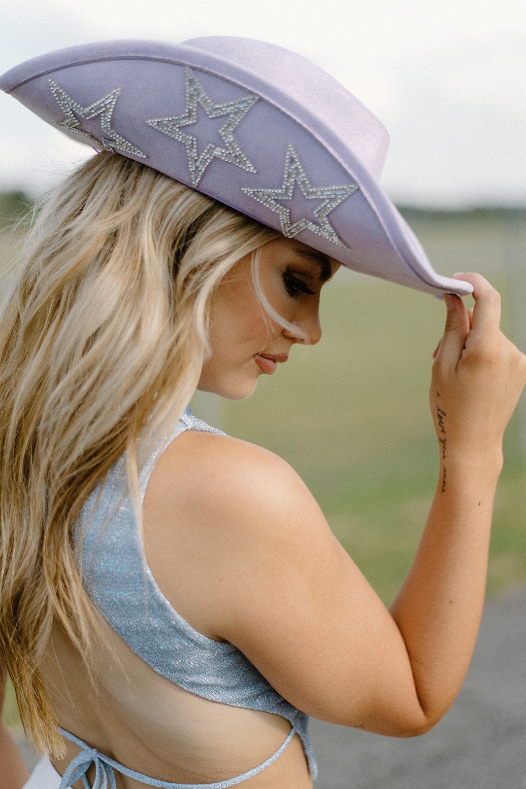 Lavender Glitz Star Cowgirl Hat