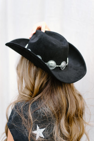 Black Chunky Chain Western Hat