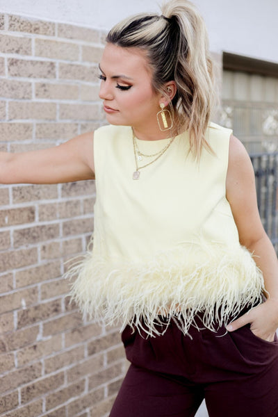 Pastel Yellow Feather Me Up Top