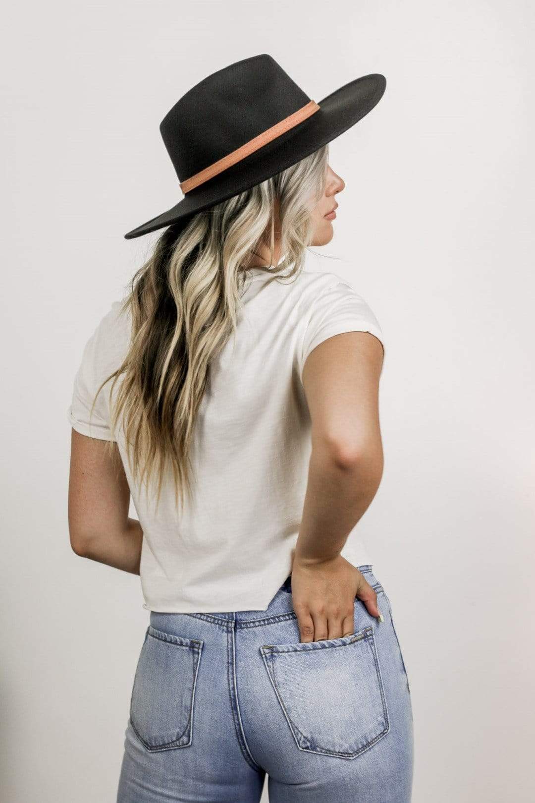 Black Belted Panama Hat - Select Trends Boutique